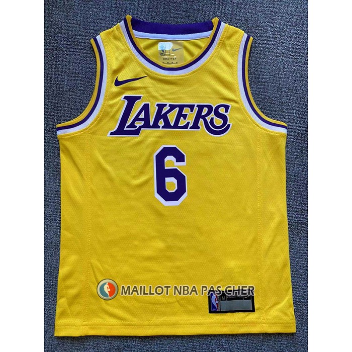 Maillot Enfant Los Angeles Lakers LeBron James NO 6 Icon 2022-23 Jaune